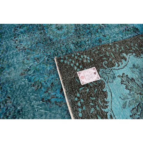 Turquoise vintage vloerkleed - 246x164 cm - HANDGEMAAKT