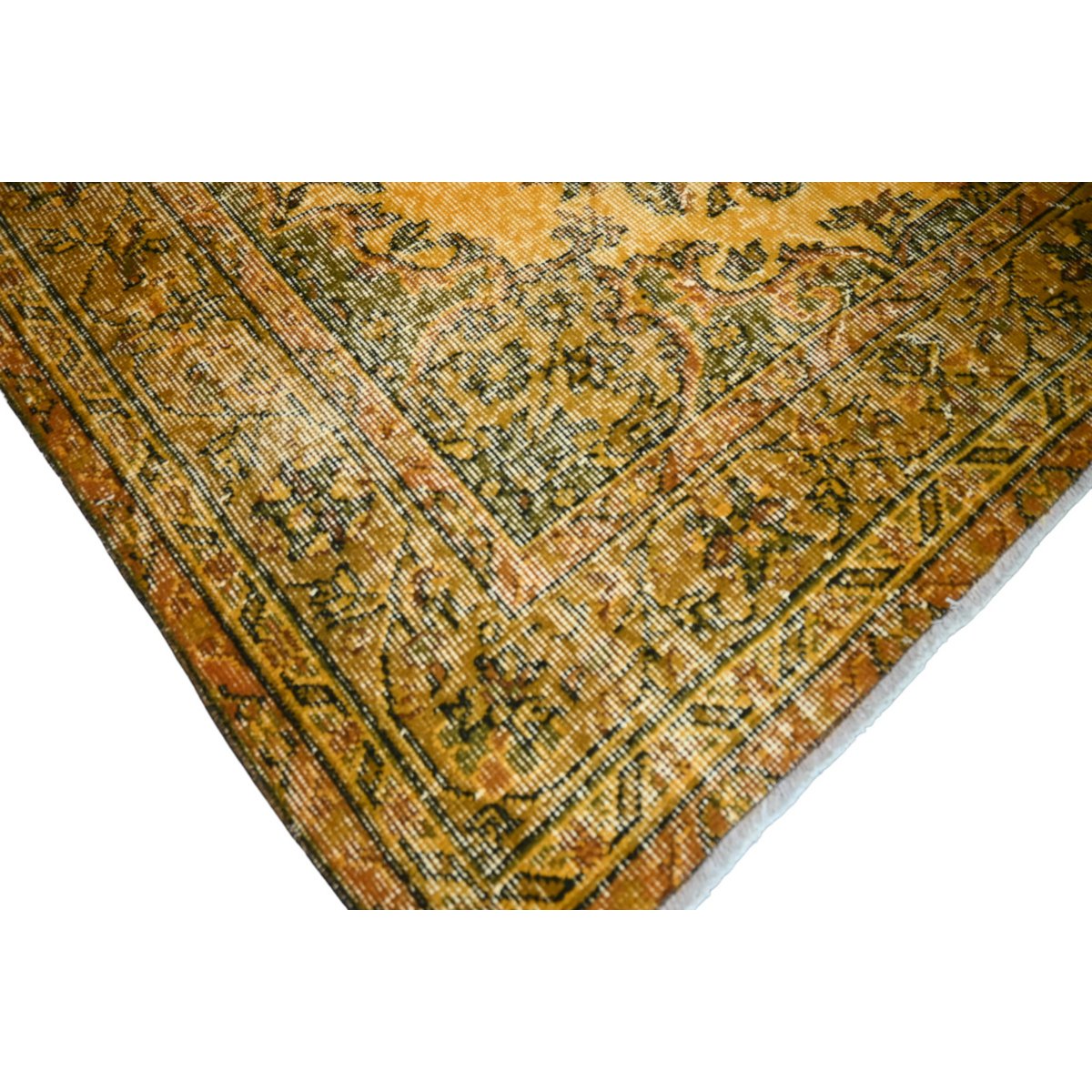 Geel vintage vloerkleed - 286x177 cm - HANDGEMAAKT