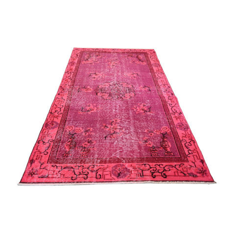 Roze vintage vloerkleed - 200x115 cm - HANDGEMAAKT