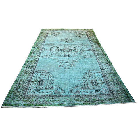 Turquoise vintage vloerkleed - 277x177 cm - HANDGEMAAKT