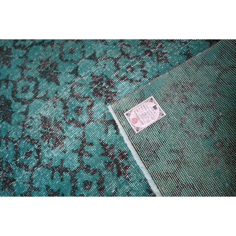 Turquoise vintage vloerkleed - 217x127 cm - HANDGEMAAKT