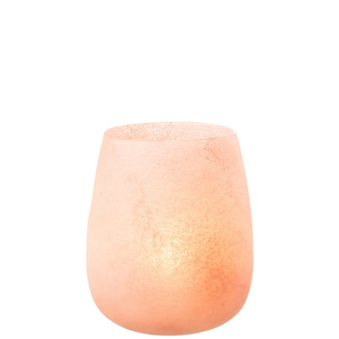 J-Line vaas Frosted - glas - roze - 27.00 cm hoog