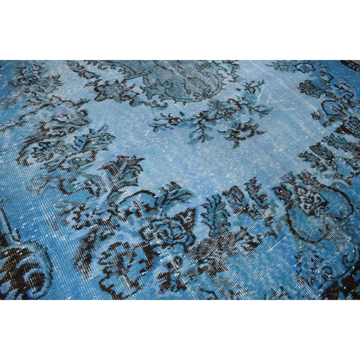 Blauw vintage vloerkleed - 290x175 cm - HANDGEMAAKT