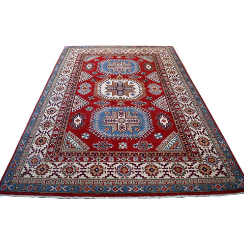 Rood kazak vloerkleed - 270x184 cm - HANDGEMAAKT