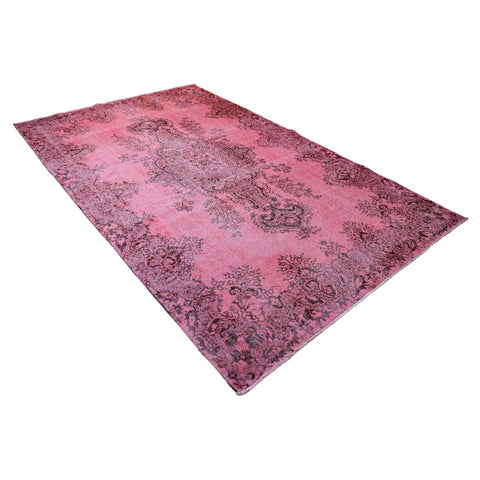 Roze vintage vloerkleed - 321x190 cm - HANDGEMAAKT