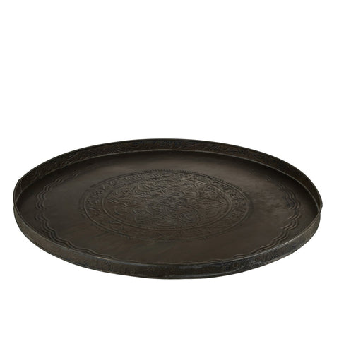 J-Line plateau Rond Klassiek - ijzer - zwart - large