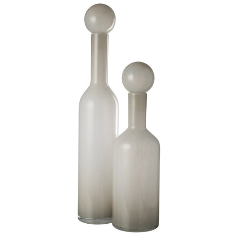 J-Line Vaas Fles+Stop Effen Glas Wit Large