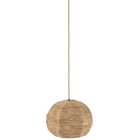 J-Line hanglamp Bol Bananenbladeren - jute - naturel - medium