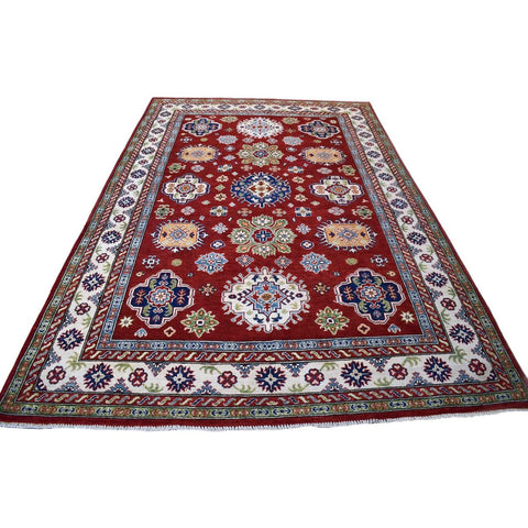 Rood kazak vloerkleed - 300x200 cm - HANDGEMAAKT