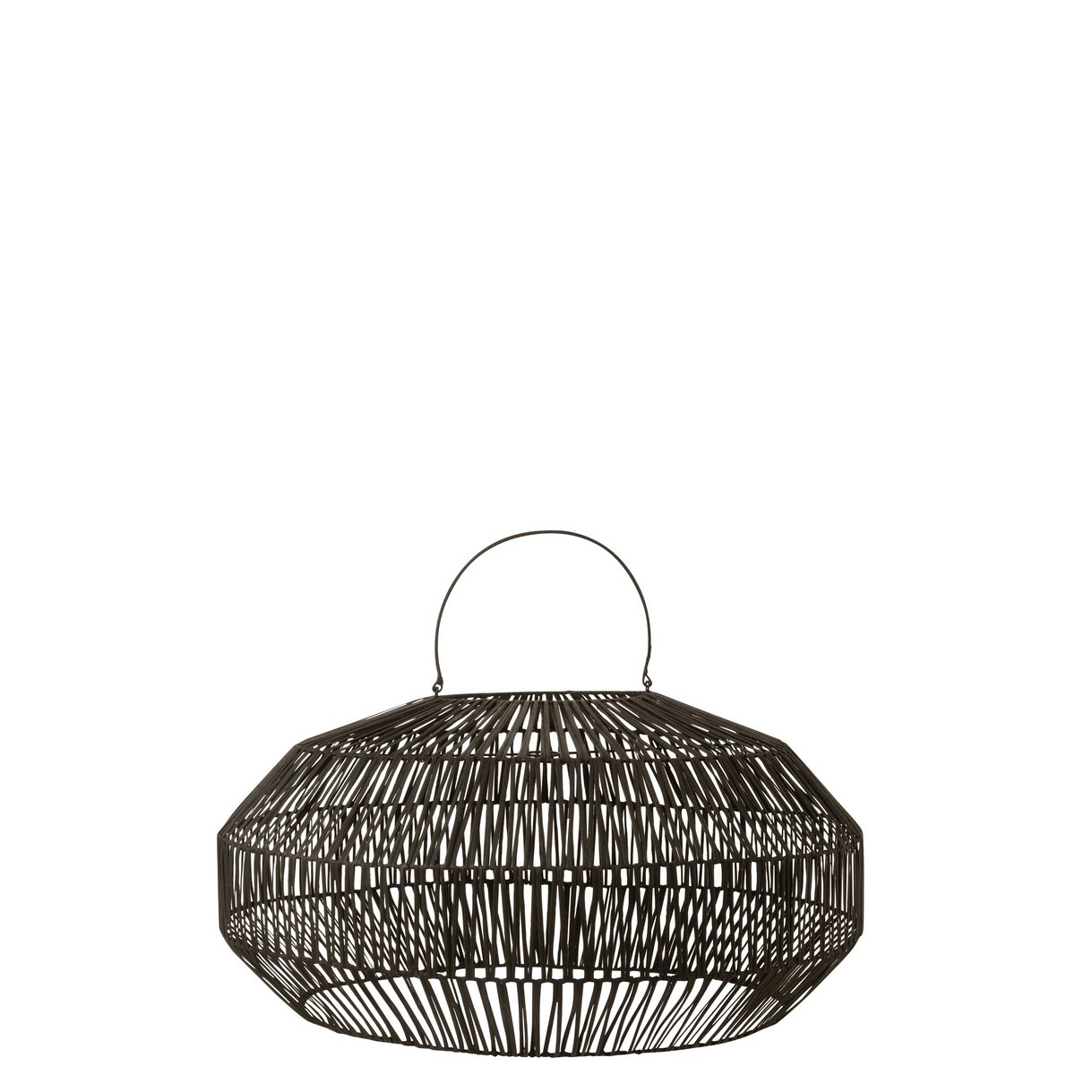 J-Line lampkap - rotan - zwart - medium