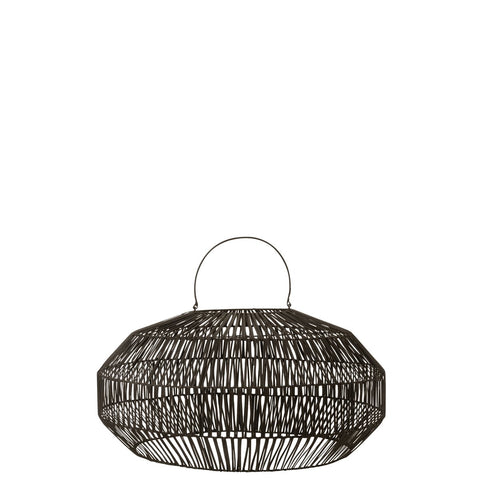 J-Line lampkap - rotan - zwart - medium