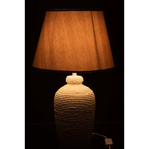 J-Line lamp Esmee - cement/textiel - wit/beige