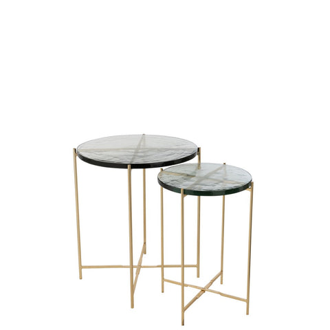 J-Line bijzettafel Obi - glas/ijzer