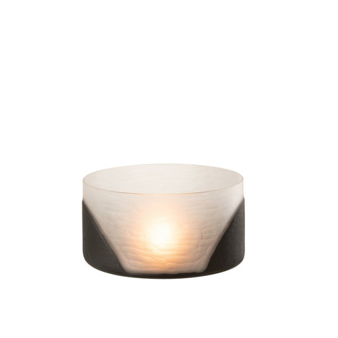 J-Line kaarshouder Circulo Plat - glas - zwart - transparant