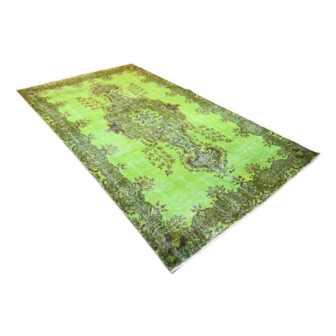 Groen vintage vloerkleed - 290x170 cm - HANDGEMAAKT