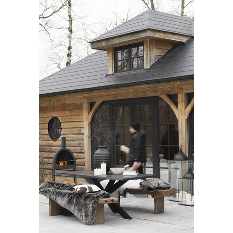 J-Line Plaid - nepbont - grijs/ zwart/ wit - 130 x 180 cm