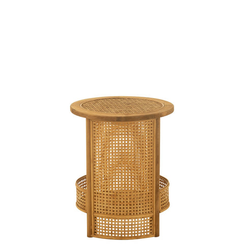 J-Line Bijzettafel Dubbel Bamboe/Dennenhout Naturel
