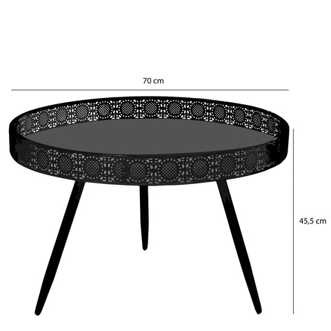 Lagune Salontafel - H46 x Ø70 cm - Metaal - Zwart