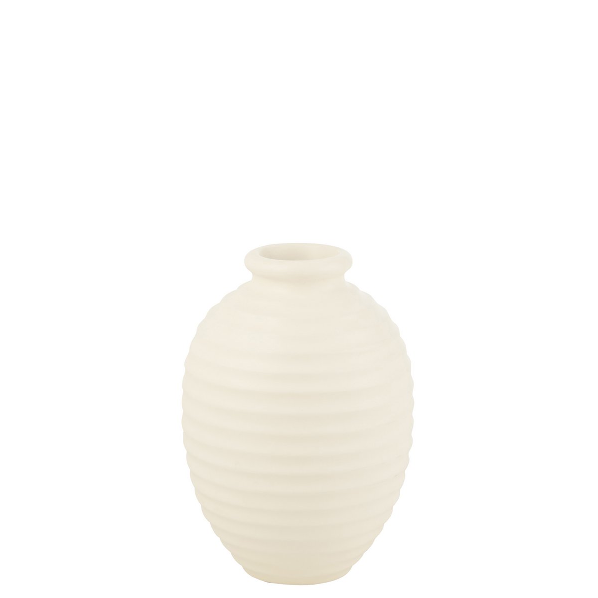 J-Line bloempot Ovaal Terracotta - keramiek - wit - small