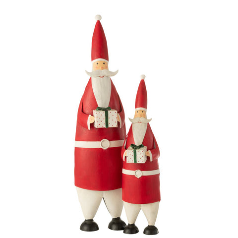 J-Line kerstfiguur Kerstman - ijzer - wit/rood - large
