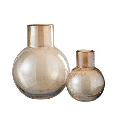 J-Line vaas Bol Met Hals - glas - amber - large