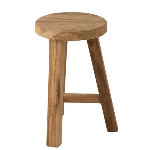 J-Line kruk Rond Gerecycleerd - hout - naturel