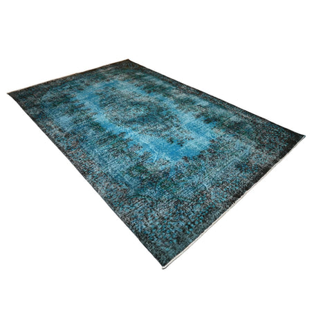 Blauw vintage vloerkleed - 290x180 cm - HANDGEMAAKT