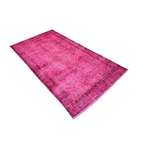 Roze vintage vloerkleed - 195x108 cm - HANDGEMAAKT