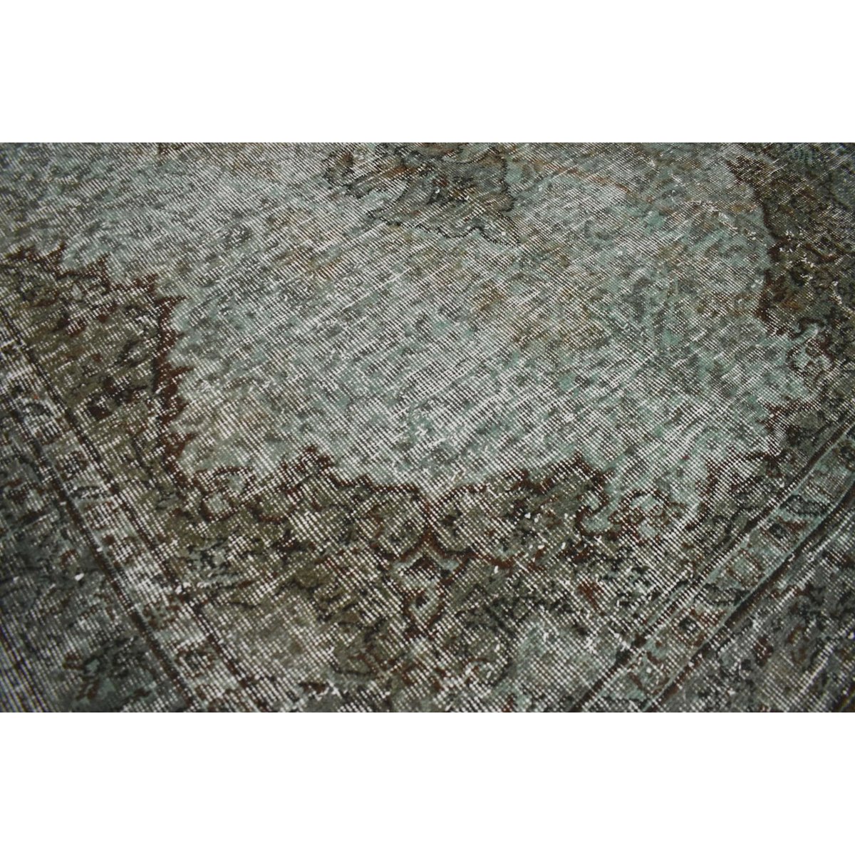 Groen grijs vintage vloerkleed - 268x164 cm - HANDGEMAAKT