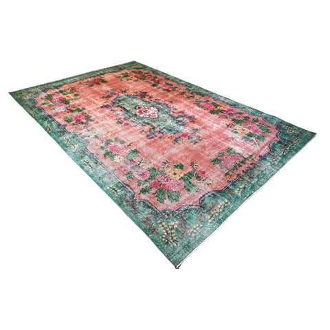 Bloemen vintage vloerkleed - 314x213 cm - HANDGEMAAKT