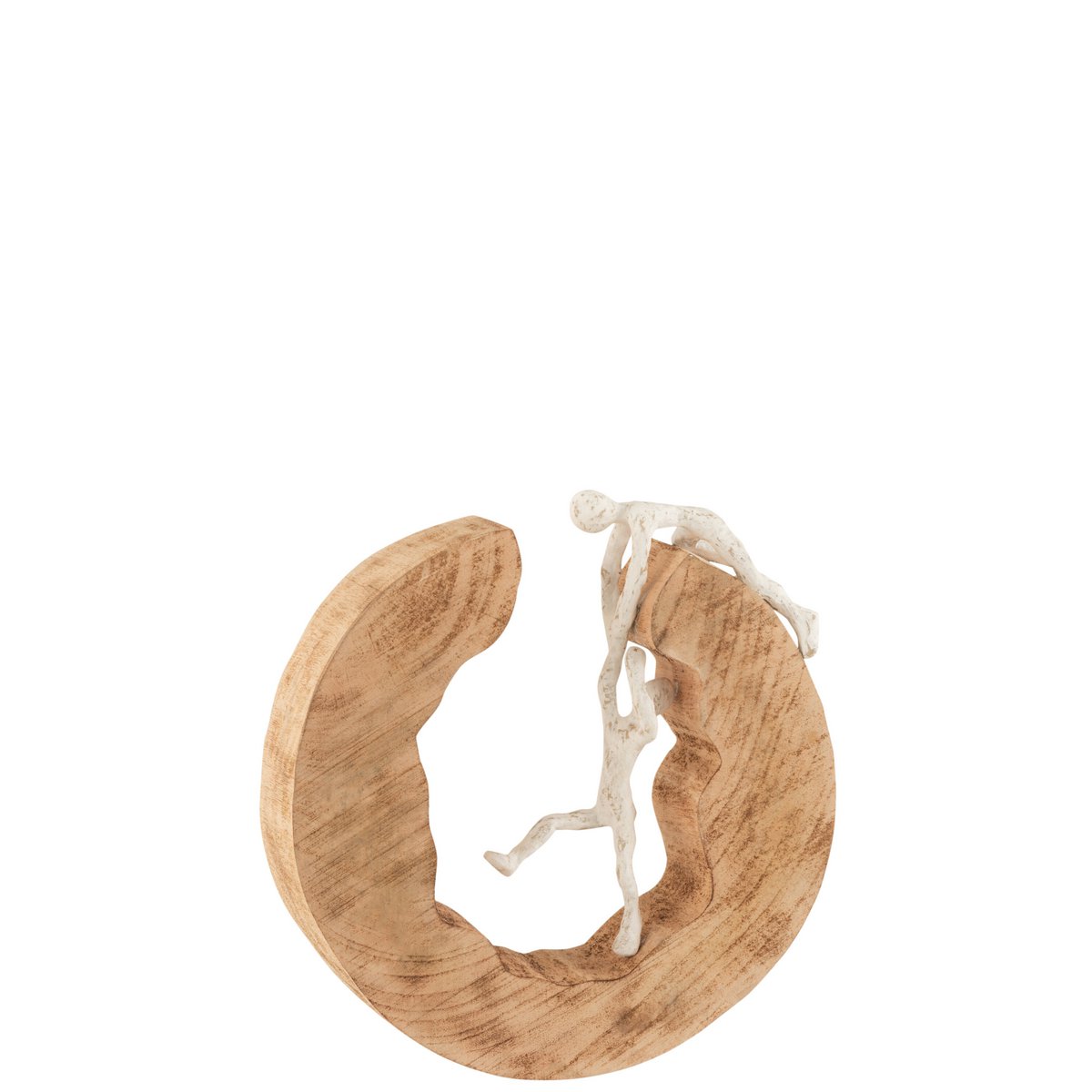 J-Line Figuur Koppel Klimmen Mango Hout/Aluminium Naturel/Wit
