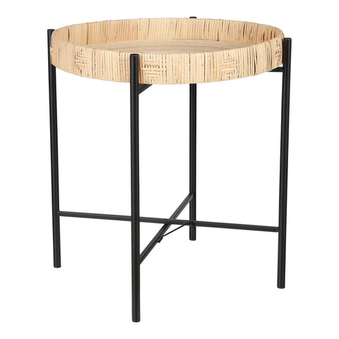 Kaj Bijzettafel - H51 x Ø45 cm - Rotan - Bruin