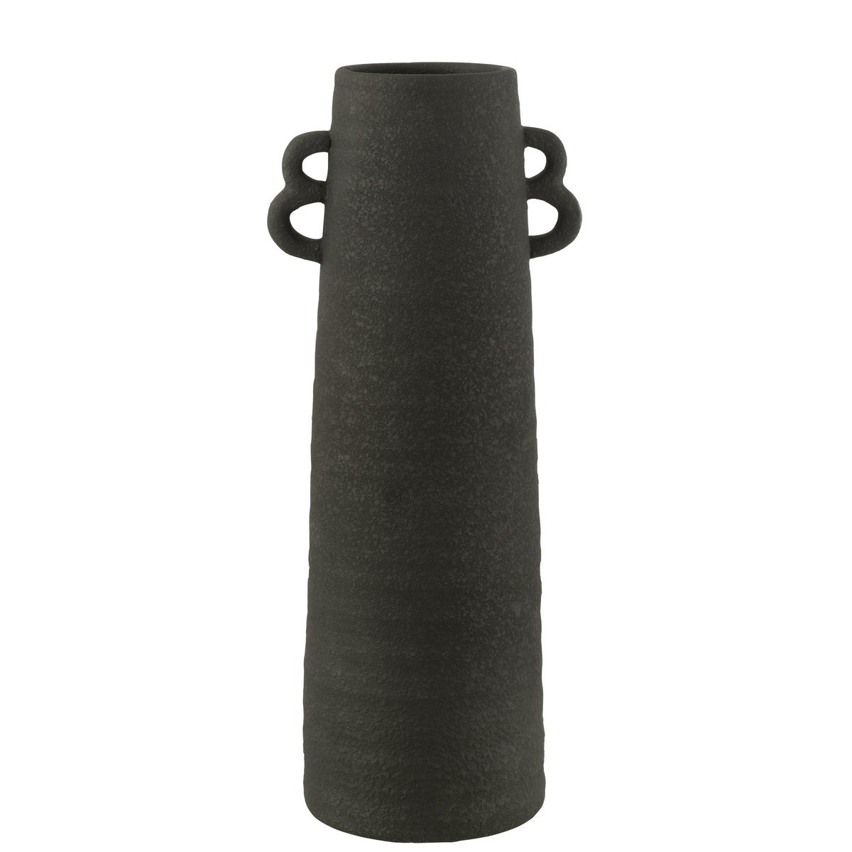 J-Line vaas Kegel Klei - keramiek - zwart - large