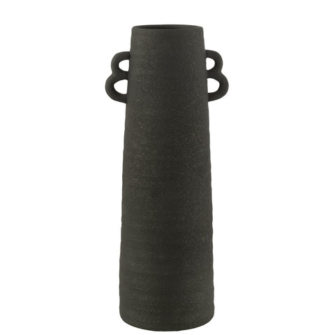 J-Line vaas Kegel Klei - keramiek - zwart - large