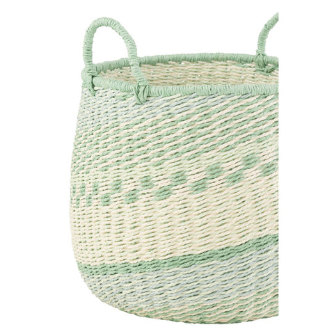 J-Line manden + handvat - zeegras - beige/groen