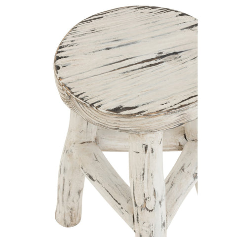 J-Line Kruk Ibiza Rond Hout White Wash