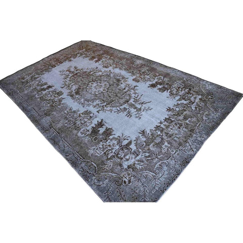 Vintage vloerkleed blauw - 280x174 cm - HANDGEMAAKT