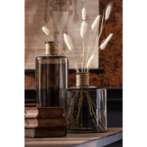 J-Line vaas Safari Breed - glas - lichtbruin - large - 44.00 cm hoog