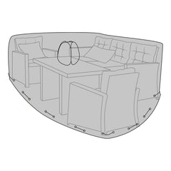 Luxury Cover - Luxe hoes voor lounge- en bankstellen, 210g/m2 600D polyester PU-gecoat, waterafstotend, zwart