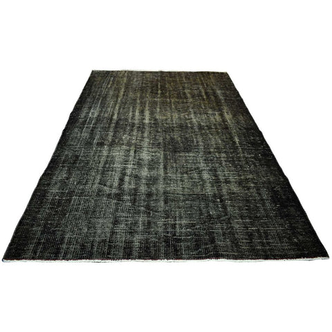 Zwart groen vintage vloerkleed - 266x145 cm - HANDGEMAAKT - HANDGEMAAKT