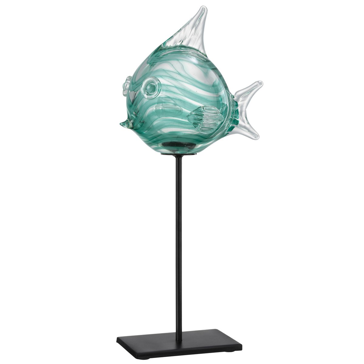 J-Line Vis Op Voet Glas Groen Large