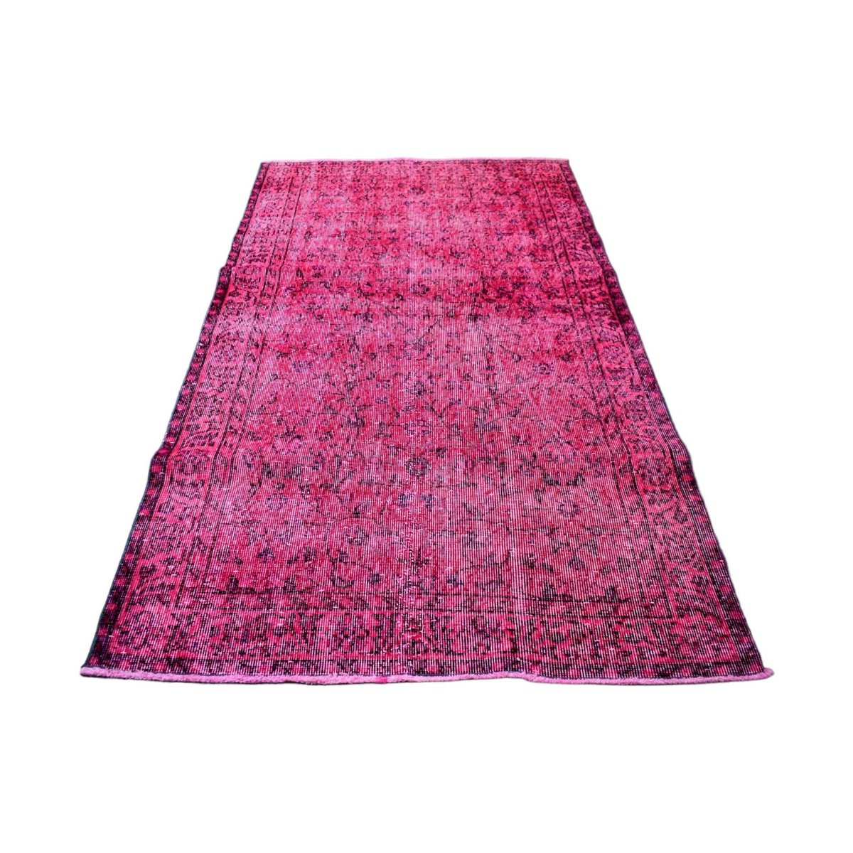 Roze vintage vloerkleed - 210x115 cm - HANDGEMAAKT
