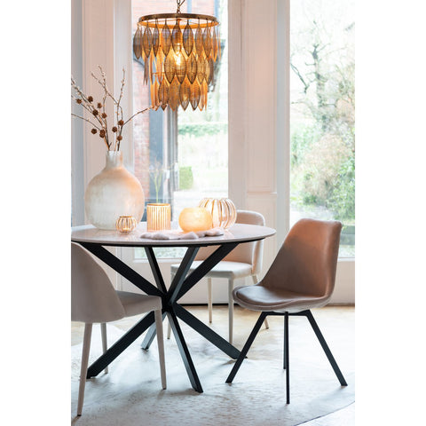 J-Line Vaas Soda Fles Laag Rond Glas Goud