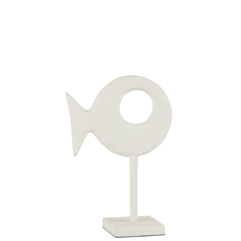J-Line Figuur Vis Op Voet Aluminium Wit Small