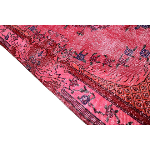Roze vintage vloerkleed - 252x168 cm - HANDGEMAAKT
