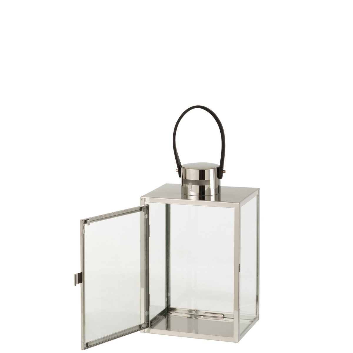 J-Line lantaarn Rechthoek - metaal/glas - zilver