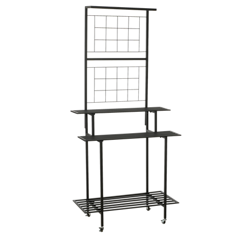 Greenrax Plantenstandaard - L90 x B44 x H190 cm - Metaal - Zwart