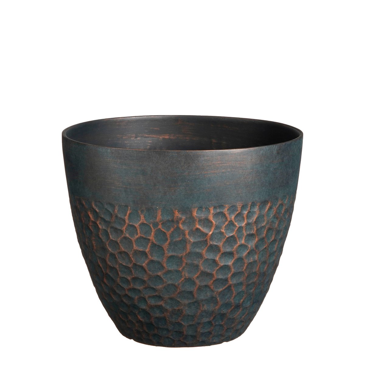 Bravo Bloempot voor Buiten - H32,5 x Ø38 cm - Groen gehamerd