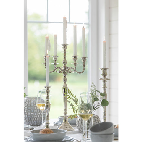 J-Line kandelaar 5-Arm Klassiek - aluminium - zilver - small