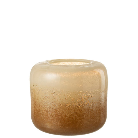 J-Line vaas Opi - glas - bruin/beige - large